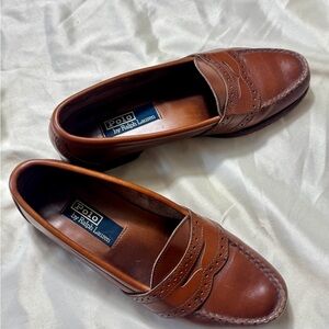 Polo by Ralph Lauren Men's Tan Leather Loafers Sz 10